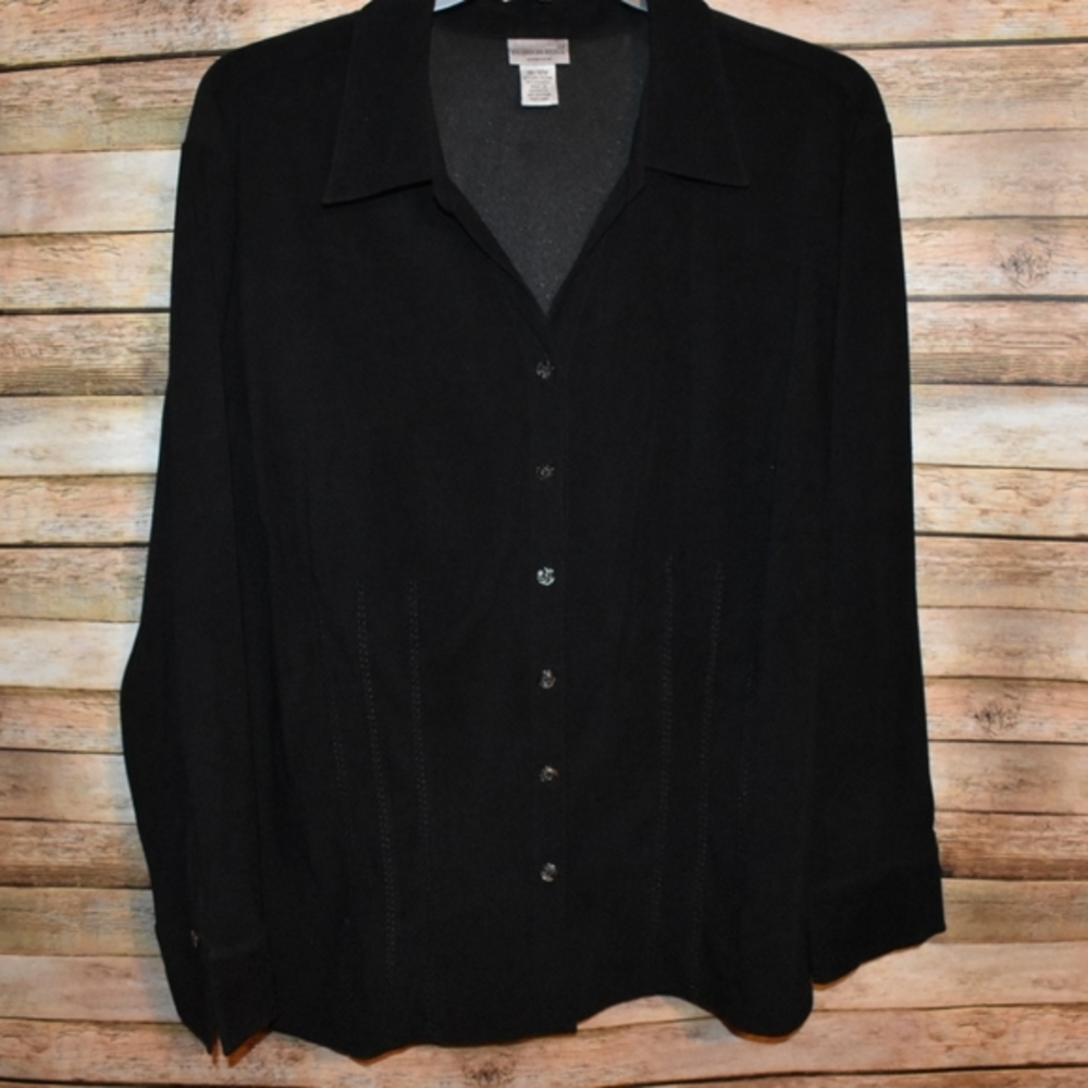 Fashion Bug Microsuede Button‎ Down Black 30/32W